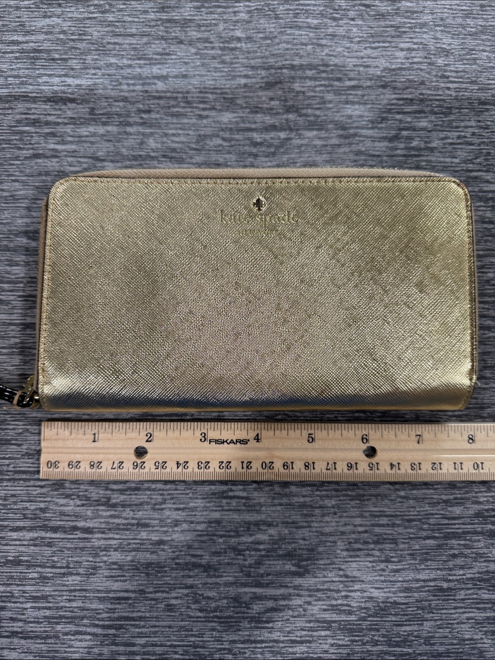 kate spade Metallic Gold Zip-Around Wallet